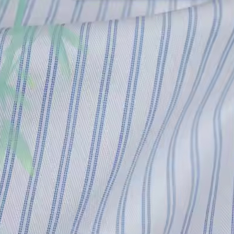 竹涤纶条纹衬衫面料